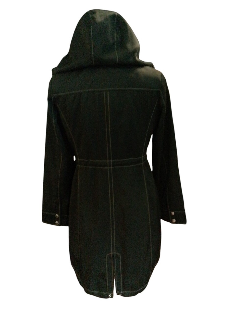 Guess Women’s Black Utility Trench Coat Jacket with Monogram Lining - Picture 8 of 9